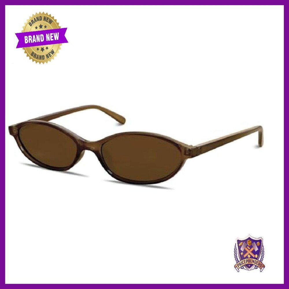 Retro Oval Sunglasses Lightweight Narrow Frame UV Protection Sunnies - Picture 2 of 8